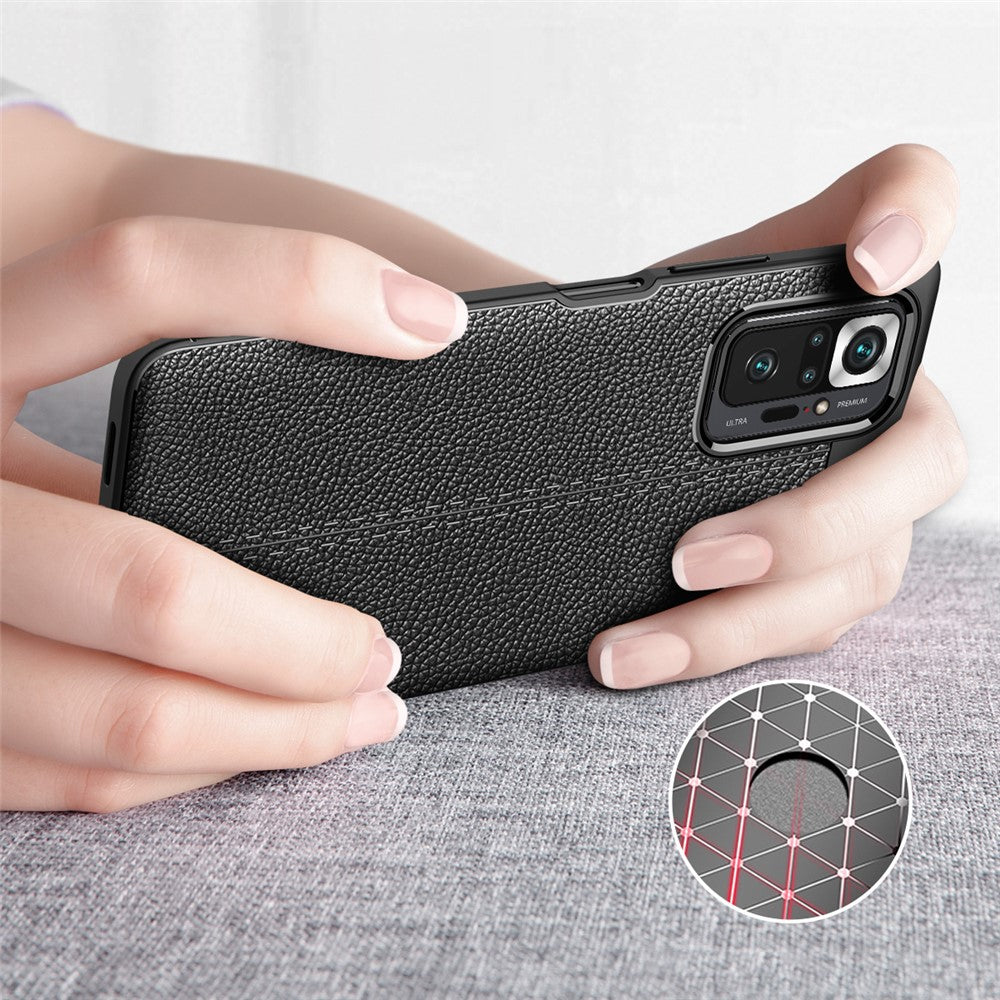 Litchi Grain Soft TPU Protector Mobile Phone Cover Case for Xiaomi Redmi Note 10 Pro