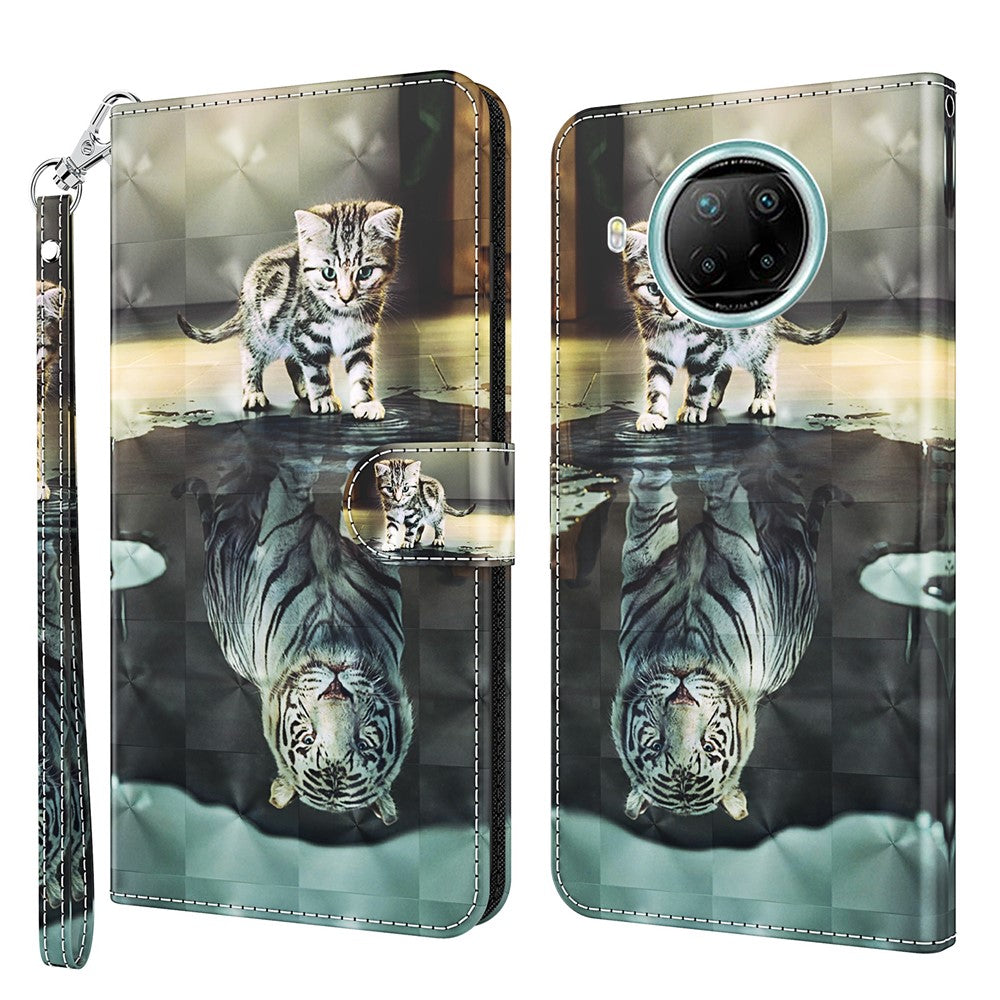 Pattern Printing Wallet Stand PU Leather Phone Protection Case Shell for Xiaomi Mi 10T Lite 5G/Redmi Note 9 Pro 5G/Mi 10i 5G