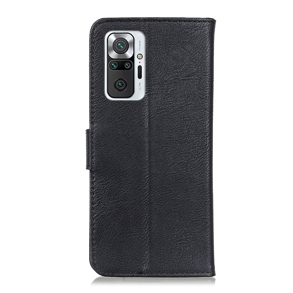 KHAZNEH Magnetic Buckle Design Wallet PU Leather Phone Stand Shell Case for Xiaomi Redmi Note 10 Pro