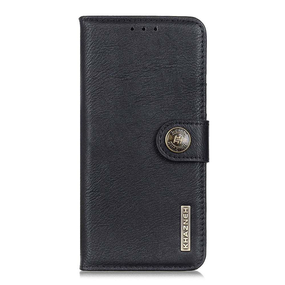 KHAZNEH Magnetic Buckle Design Wallet PU Leather Phone Stand Shell Case for Xiaomi Redmi Note 10 Pro