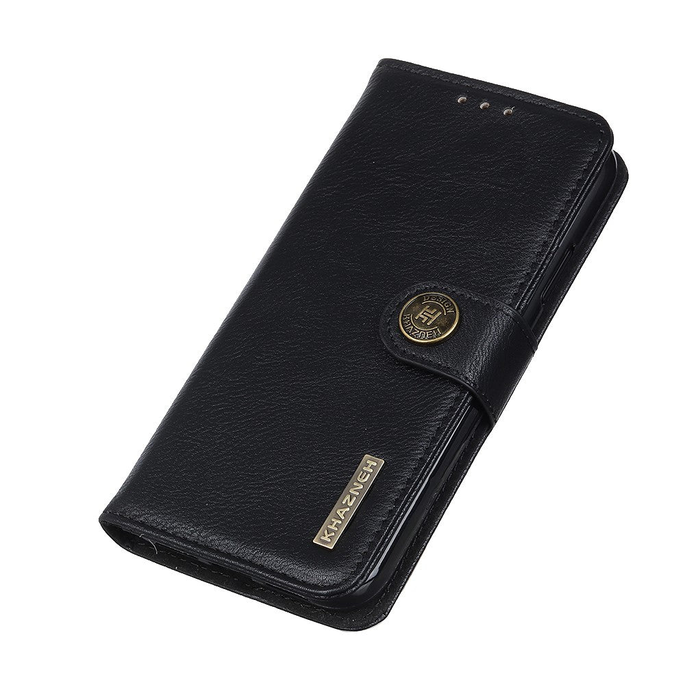 KHAZNEH Magnetic Buckle Design Wallet PU Leather Phone Stand Shell Case for Xiaomi Redmi Note 10 Pro