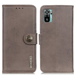 KHAZNEH Leather Phone Case Magnetic Clasp Wallet Stand for Xiaomi Poco M5s 4G / Redmi Note 10 4G / Note 10S 4G