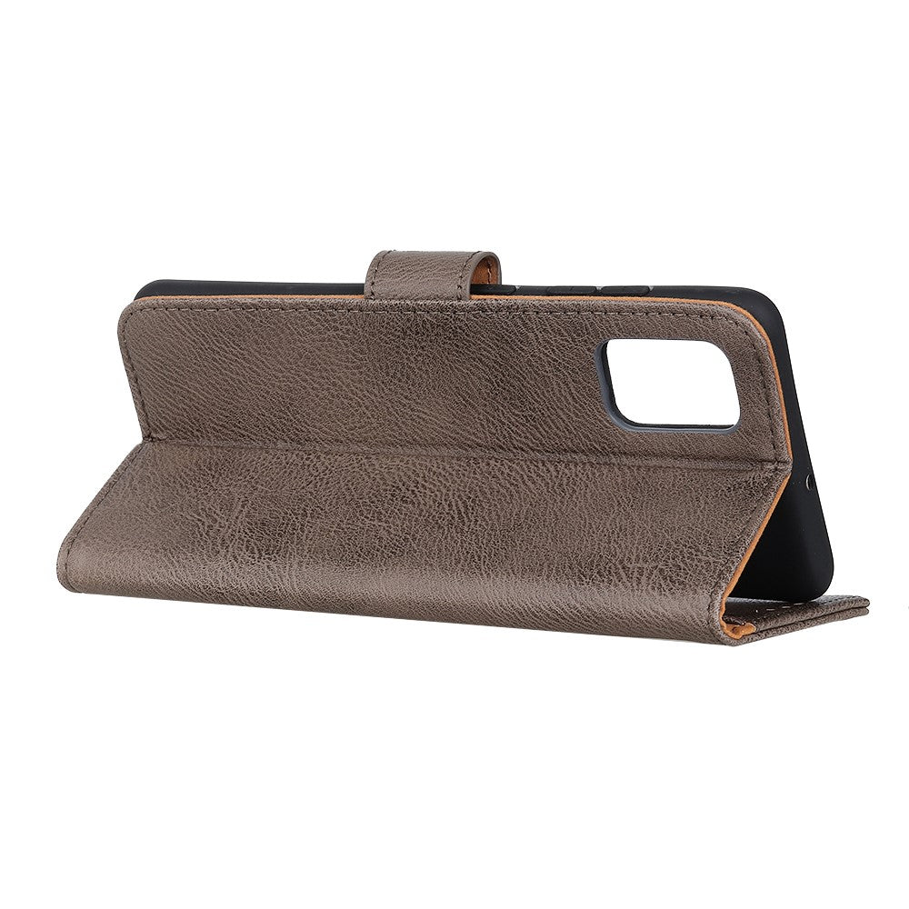 KHAZNEH Leather Phone Case Magnetic Clasp Wallet Stand for Xiaomi Poco M5s 4G / Redmi Note 10 4G / Note 10S 4G