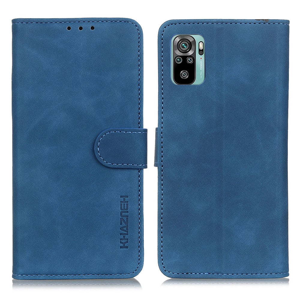 KHAZNEH Wallet Design Retro Style Folio Flip PU Leather Case Shell for Xiaomi Poco M5s 4G / Redmi Note 10 4G / Note 10S 4G
