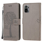 Owl Pattern Printing Design Leather Wallet Phone Cover for Xiaomi Poco M5s 4G / Redmi Note 10 4G / Note 10S 4G