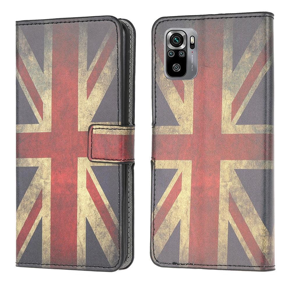 Pattern Printing Leather Protective Cover Wallet Stand Phone Shell for Xiaomi Poco M5s 4G / Redmi Note 10 4G / Note 10S 4G