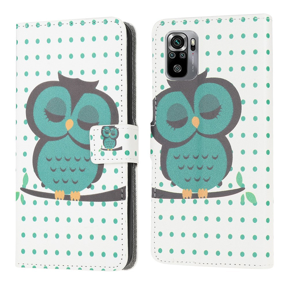 Mönstertryck Läderskyddande Plånboksfodral mobilskal för Xiaomi Poco M5s 4G / Redmi Note 10 4G / Note 10S 4G