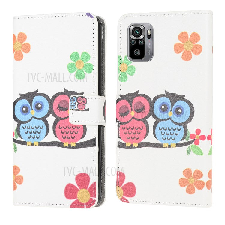 Mönstertryck Läderskyddande Plånboksfodral mobilskal för Xiaomi Poco M5s 4G / Redmi Note 10 4G / Note 10S 4G