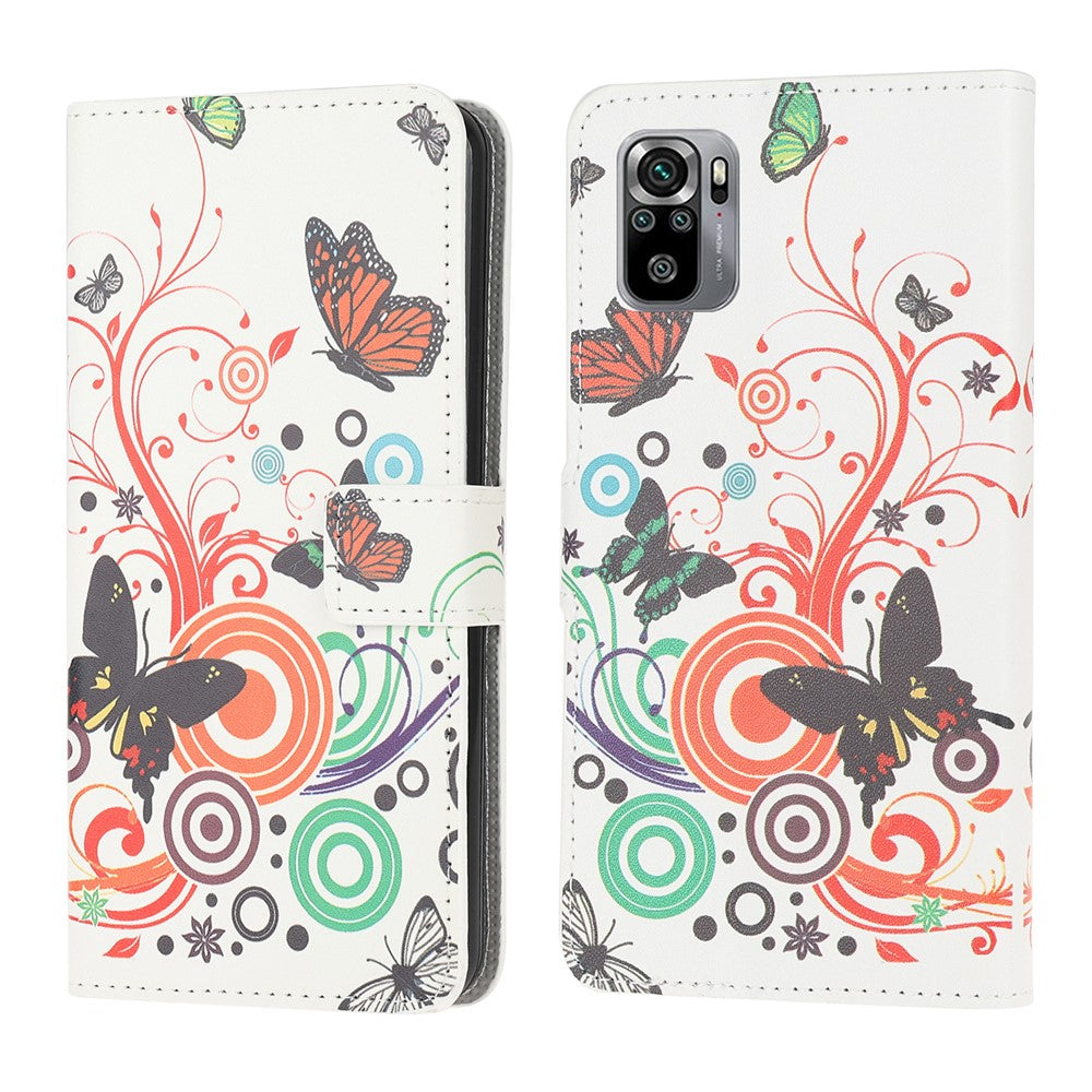 Mönstertryck Läderskyddande Plånboksfodral mobilskal för Xiaomi Poco M5s 4G / Redmi Note 10 4G / Note 10S 4G