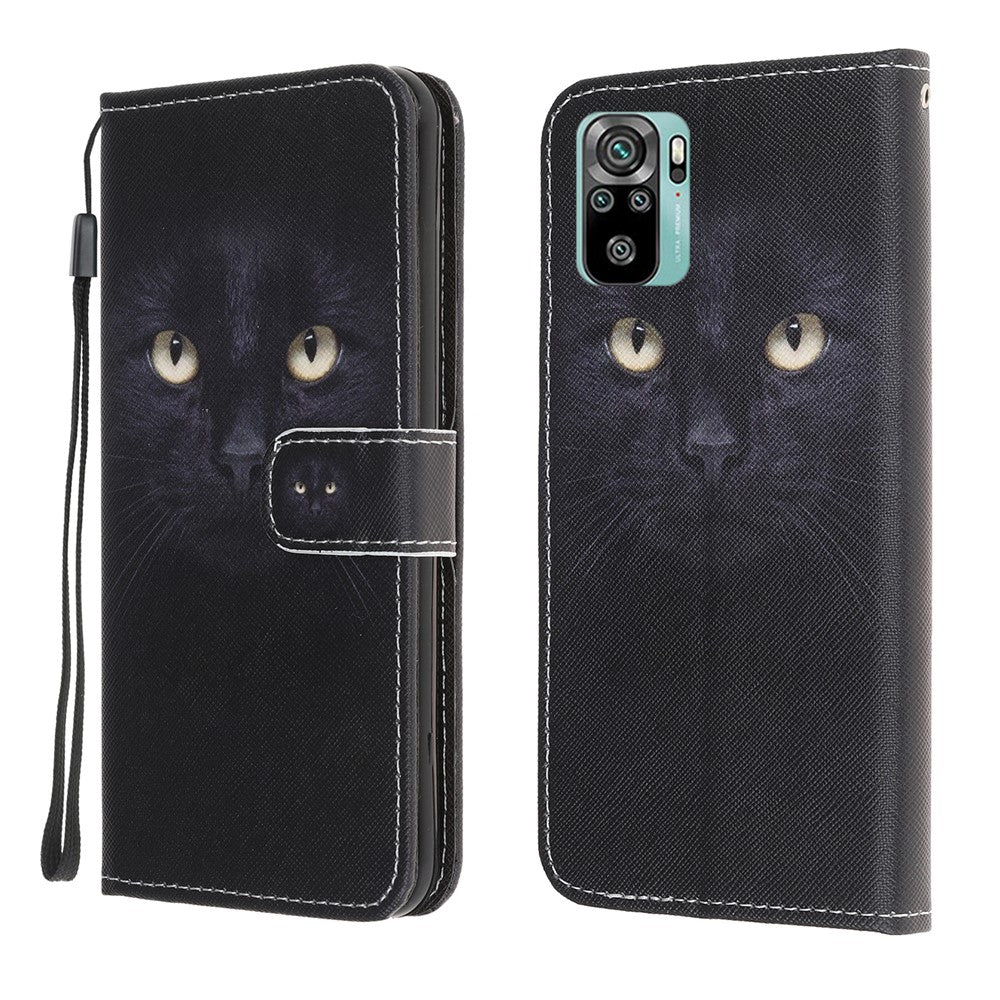 3D Pattern Printing Cross Texture Leather Wallet Stand Case Shell for Xiaomi Poco M5s 4G / Redmi Note 10 4G / Note 10S 4G