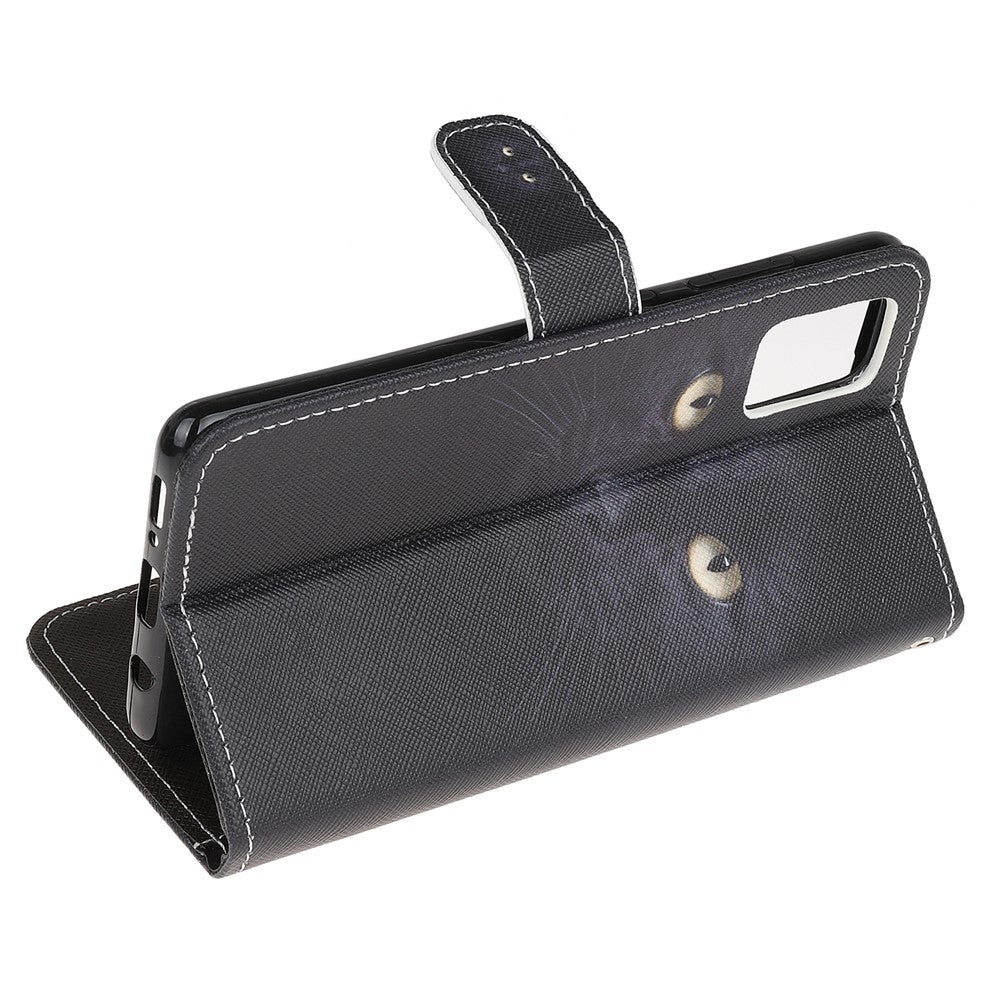 3D Pattern Printing Cross Texture Leather Wallet Stand Case Shell for Xiaomi Poco M5s 4G / Redmi Note 10 4G / Note 10S 4G