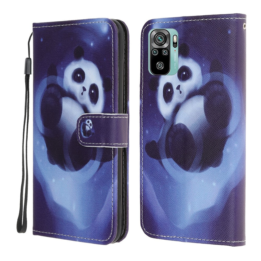 3D-mönsterutskrift med korsstruktur i läder, plånboksfodral för Xiaomi Poco M5s 4G / Redmi Note 10 4G / Note 10S 4G