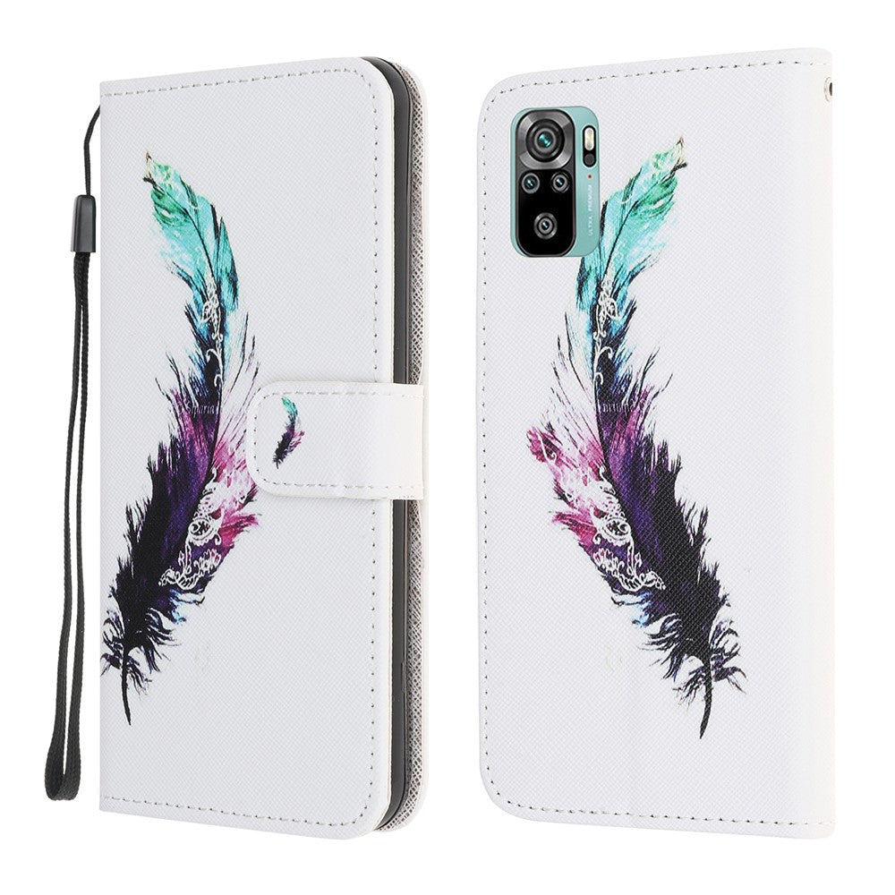 3D-mönsterutskrift med korsstruktur i läder, plånboksfodral för Xiaomi Poco M5s 4G / Redmi Note 10 4G / Note 10S 4G