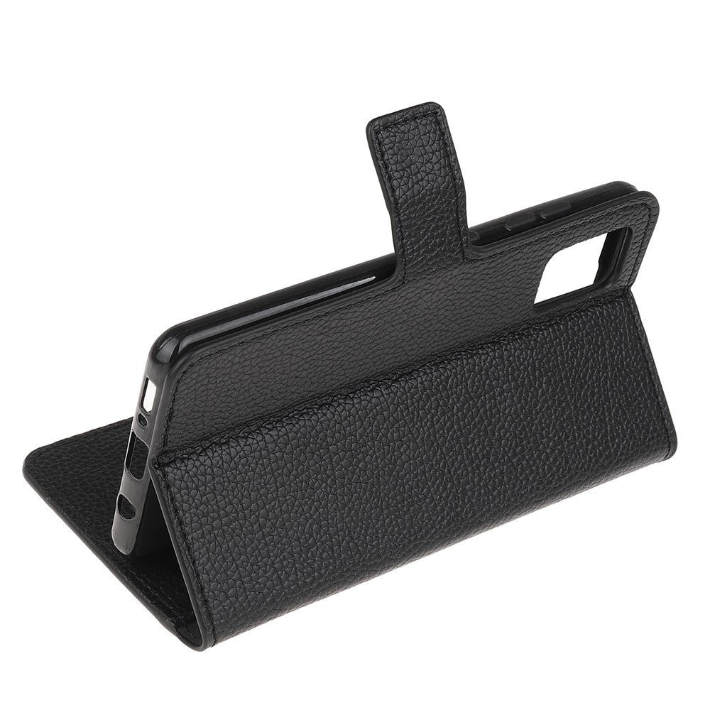 Litchi Texture Wallet Stand Leather Shell Cover for Xiaomi Poco M5s 4G / Redmi Note 10 4G / Note 10S 4G