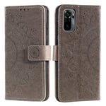 Imprinted Mandala Flower Wallet Leather Case with Strap for Xiaomi Poco M5s 4G / Redmi Note 10 4G / Note 10S 4G