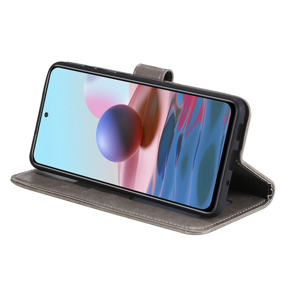 Imprinted Mandala Flower Wallet Leather Case with Strap for Xiaomi Poco M5s 4G / Redmi Note 10 4G / Note 10S 4G
