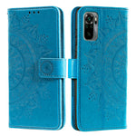 Imprinted Mandala Flower Wallet Leather Case with Strap for Xiaomi Poco M5s 4G / Redmi Note 10 4G / Note 10S 4G