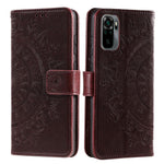 Imprinted Mandala Flower Wallet Leather Case with Strap for Xiaomi Poco M5s 4G / Redmi Note 10 4G / Note 10S 4G