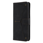 Rivet Decor Skin-Feeling Splicing Leather Wallet Phone Protective Cover for Xiaomi Poco M5s 4G / Redmi Note 10 4G / Note 10S 4G