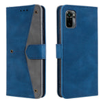Rivet Decor Skin-Feeling Splicing Leather Wallet Phone Protective Cover for Xiaomi Poco M5s 4G / Redmi Note 10 4G / Note 10S 4G