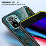 Marbling Pattern Design Anti-Scratch Tempered Glass Cell Phone Cover for Xiaomi Poco M5s 4G / Redmi Note 10 4G / Note 10S 4G