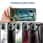 Marbling Pattern Design Anti-Scratch Tempered Glass Cell Phone Cover for Xiaomi Poco M5s 4G / Redmi Note 10 4G / Note 10S 4G