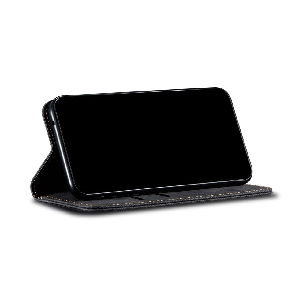 Jeans Cloth Texture Leisure Style Phone Shell Cover Wallet Stand for Xiaomi Poco M5s 4G / Redmi Note 10 4G / Note 10S 4G