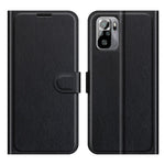 Auto Magnet Suction Design Litchi Texture Split Leather Wallet Stand Cover Case for Xiaomi Poco M5s 4G / Redmi Note 10 4G / Note 10S 4G