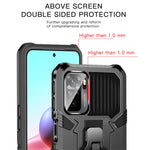 Plastic + TPU + Metal Hybrid Case Anti-Drop Kickstand Phone Cover for Xiaomi Poco M5s 4G / Redmi Note 10 4G / Note 10S 4G