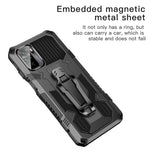 Plastic + TPU + Metal Hybrid Case Anti-Drop Kickstand Phone Cover for Xiaomi Poco M5s 4G / Redmi Note 10 4G / Note 10S 4G