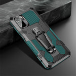 Plastic + TPU + Metal Hybrid Case Anti-Drop Kickstand Phone Cover for Xiaomi Poco M5s 4G / Redmi Note 10 4G / Note 10S 4G