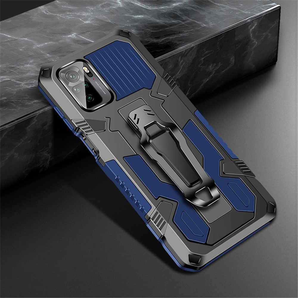 Plastic + TPU + Metal Hybrid Case Anti-Drop Kickstand Phone Cover for Xiaomi Poco M5s 4G / Redmi Note 10 4G / Note 10S 4G