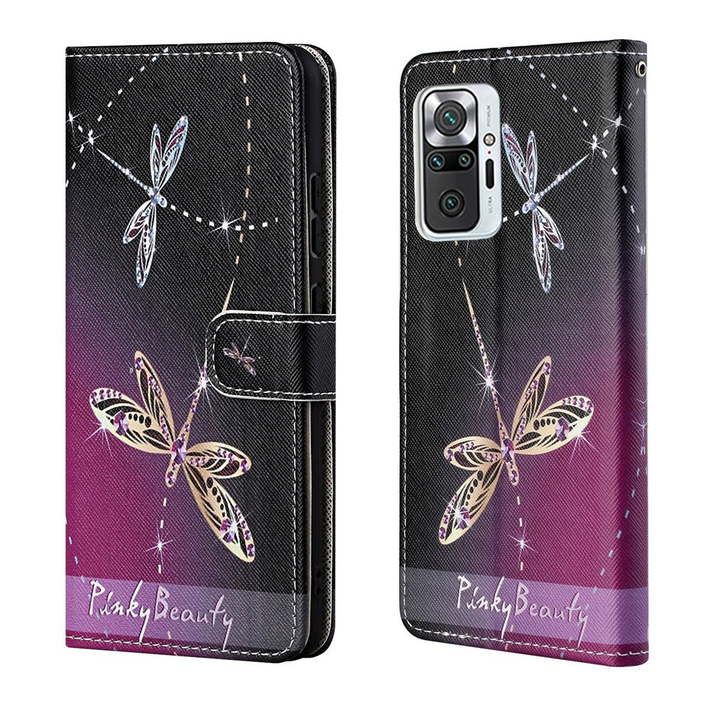 Pattern Printing Wallet Cross Texture Leather Case for Xiaomi Redmi Note 10 Pro 4G (India)/(Global)/Note 10 Pro Max