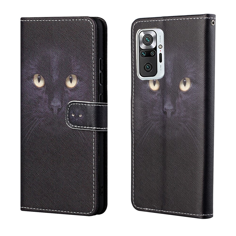 Pattern Printing Wallet Cross Texture Leather Case for Xiaomi Redmi Note 10 Pro 4G (India)/(Global)/Note 10 Pro Max