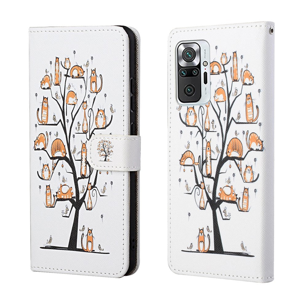 Pattern Printing Wallet Cross Texture Leather Case for Xiaomi Redmi Note 10 Pro 4G (India)/(Global)/Note 10 Pro Max