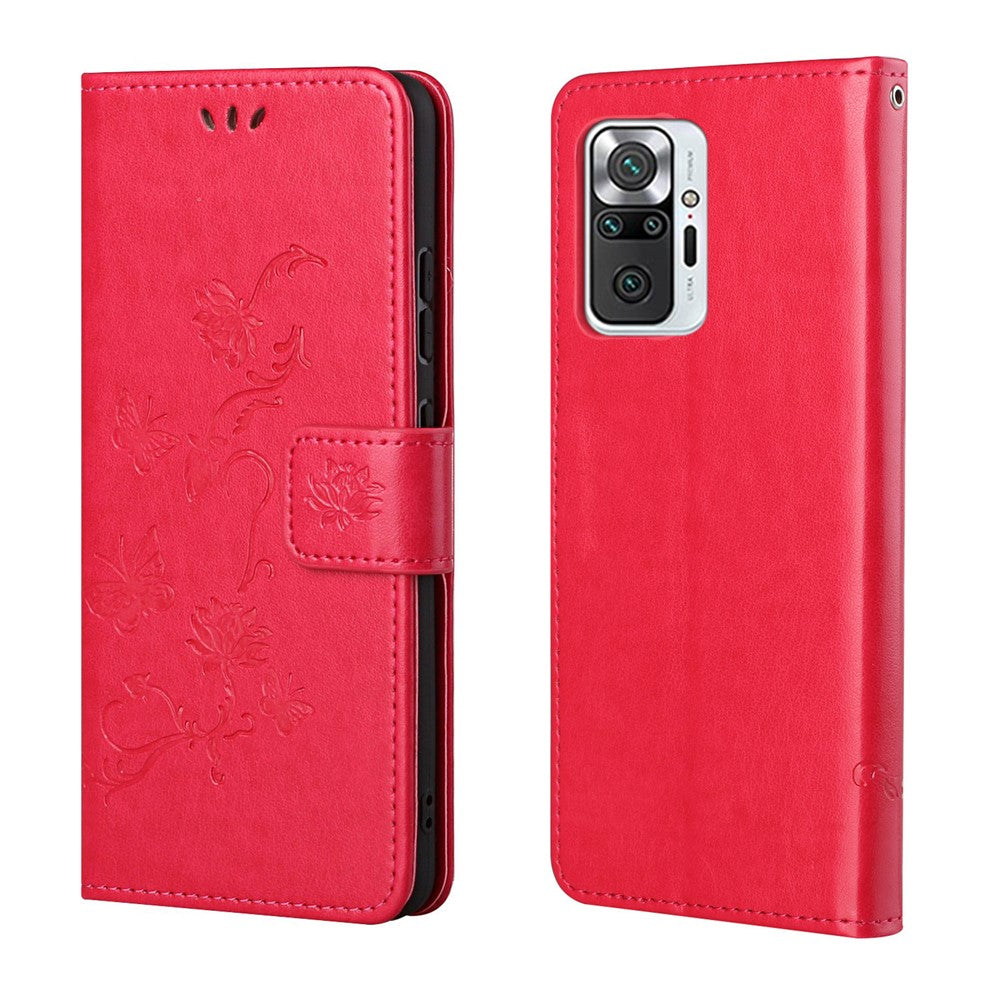 Läderplånbok med fjärilstryck och blommor på insidan och utsidan för Xiaomi Redmi Note 10 Pro 4G (Indien)/(Globalt)/Note 10 Pro Max