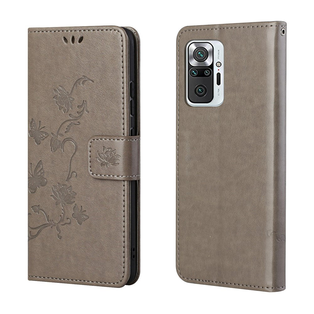 Läderplånbok med fjärilstryck och blommor på insidan och utsidan för Xiaomi Redmi Note 10 Pro 4G (Indien)/(Globalt)/Note 10 Pro Max