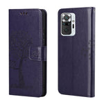 Wallet Design Inside and Outside Tree Owl Pattern Imprint Leather Stylish Case for Xiaomi Redmi Note 10 Pro 4G (India)/(Global)/Note 10 Pro Max