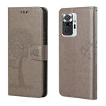 Wallet Design Inside and Outside Tree Owl Pattern Imprint Leather Stylish Case for Xiaomi Redmi Note 10 Pro 4G (India)/(Global)/Note 10 Pro Max