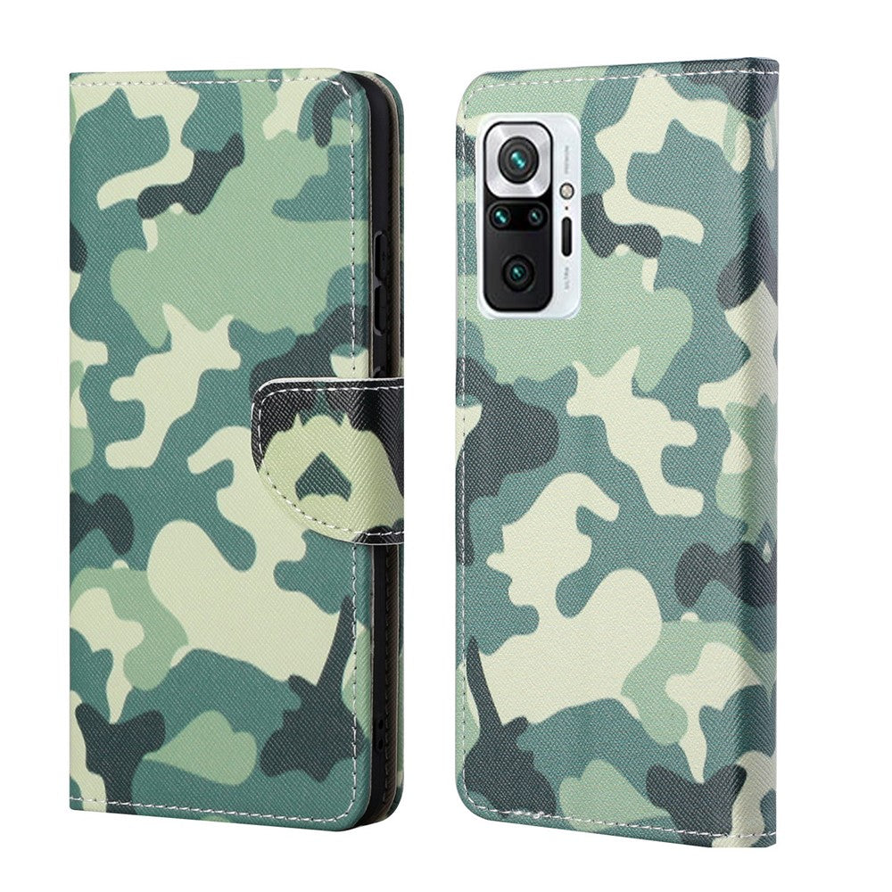 Pattern Printing Cross Texture Leather Wallet Stand Case Shell for Xiaomi Redmi Note 10 Pro / Redmi Note 10 Pro Max