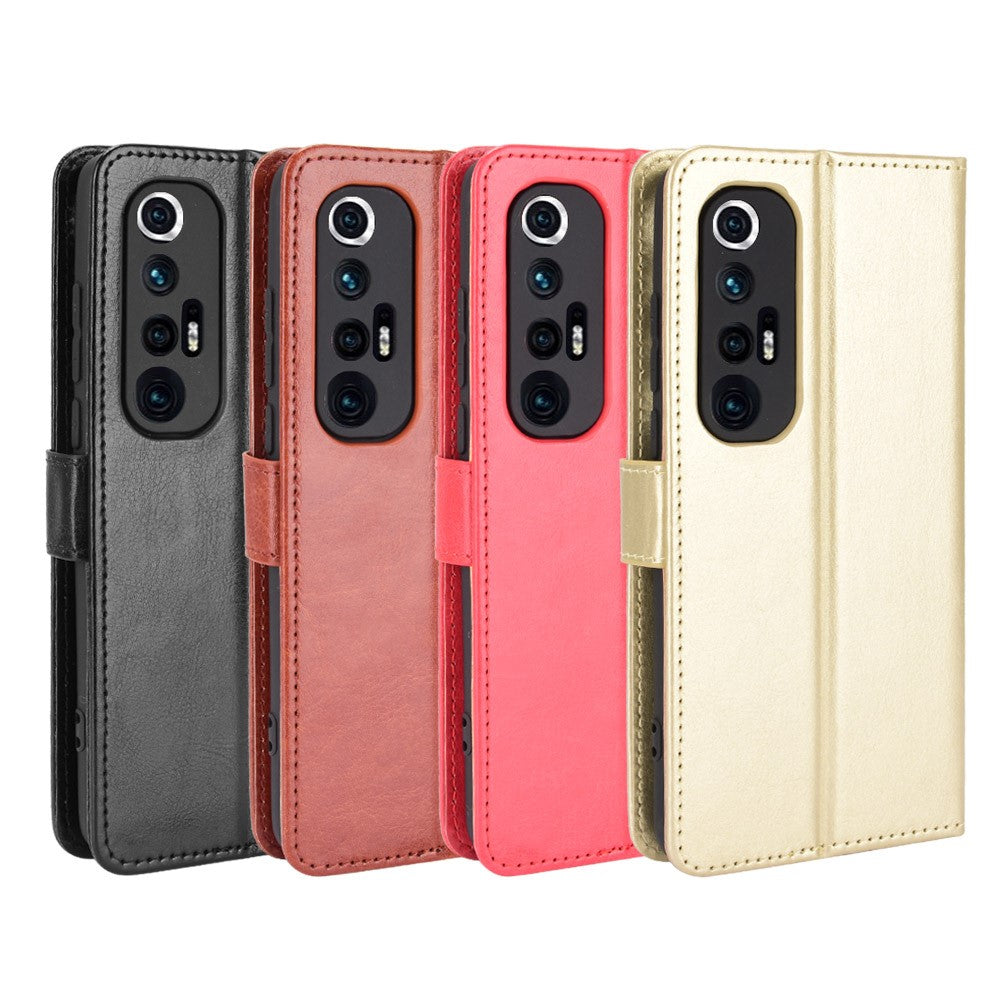 Crazy Horse Texture Wallet Design PU Leather Stand Protector Cover for Xiaomi Mi 10S