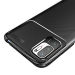 Carbon Fiber Texture Ultra Slim TPU Cover Shock-proof Phone Case for Xiaomi Redmi Note 10 5G/Poco M3 Pro 5G/4G