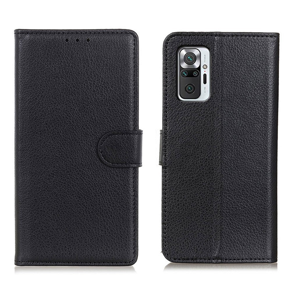 Xiaomi Redmi Note 10 Pro 4G (Global) / Redmi Note 10 Pro Max Klassisk stil Litchitextur PU-läder plånboksfodral Magnetisk stängning Stativ Flip Bokomslag