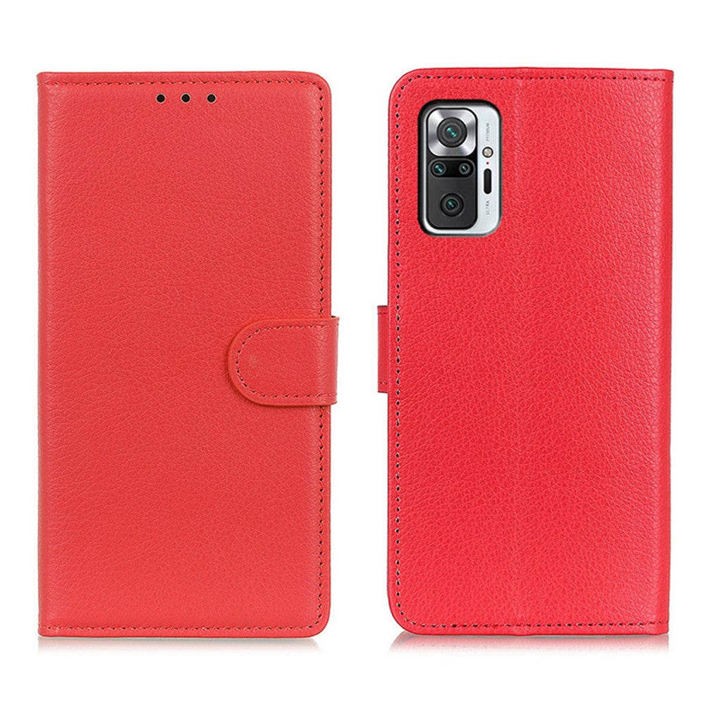 Xiaomi Redmi Note 10 Pro 4G (Global) / Redmi Note 10 Pro Max Klassisk stil Litchitextur PU-läder plånboksfodral Magnetisk stängning Stativ Flip Bokomslag