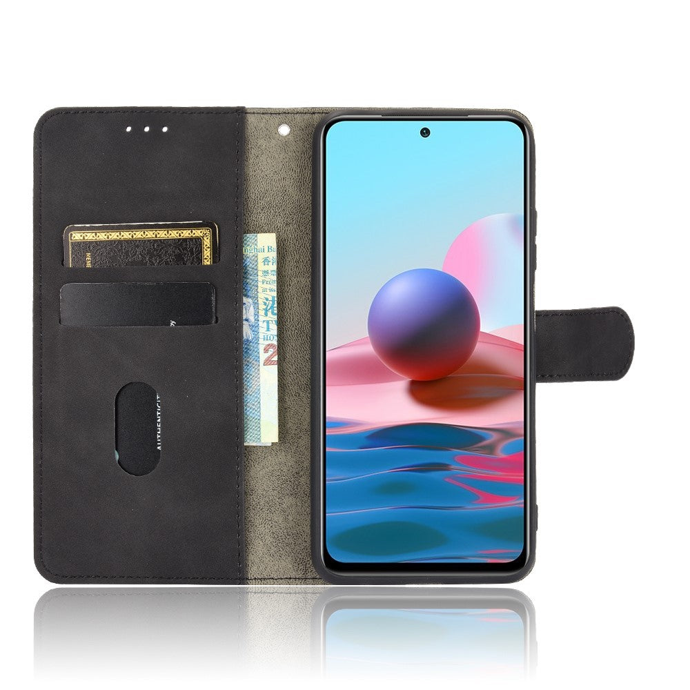 Skin-touch Folio Flip Leather Protective Shell Wallet Stand Phone Cover for Xiaomi Redmi Note 10 4G / Redmi Note 10S / Poco M5s 4G