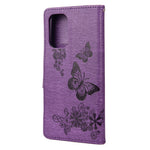 Imprinted Butterflies Flower Leather Wallet Stand Case for Xiaomi Redmi Note 10 4G / Note 10S / Poco M5s 4G