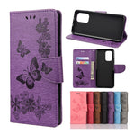 Imprinted Butterflies Flower Leather Wallet Stand Case for Xiaomi Redmi Note 10 4G / Note 10S / Poco M5s 4G