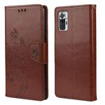 Imprinted Butterflies Flower Leather Wallet Stand Case for Xiaomi Redmi Note 10 4G / Note 10S / Poco M5s 4G