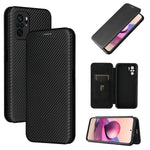 Auto-absorbed Stand Carbon Fiber Texture Leather Shell Cover for Xiaomi Redmi Note 10 4G / Redmi Note 10S / Poco M5s 4G