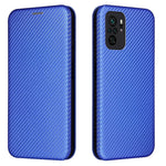 Auto-absorbed Stand Carbon Fiber Texture Leather Shell Cover for Xiaomi Redmi Note 10 4G / Redmi Note 10S / Poco M5s 4G